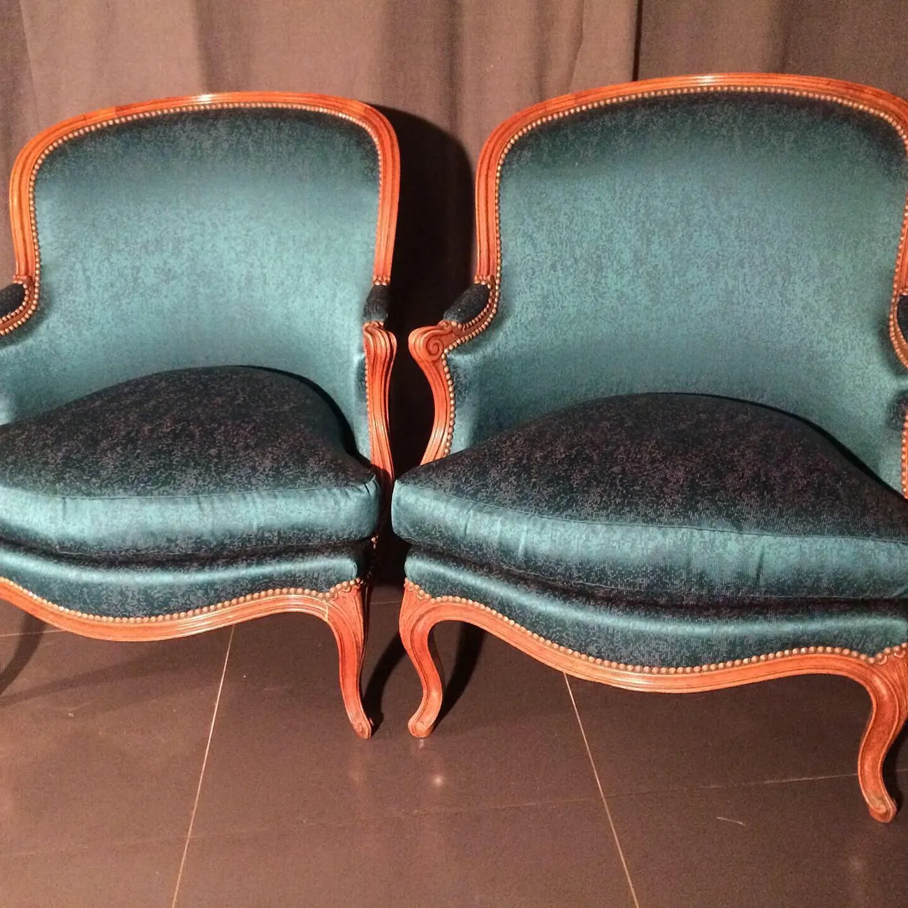 Paire de bergères vertes