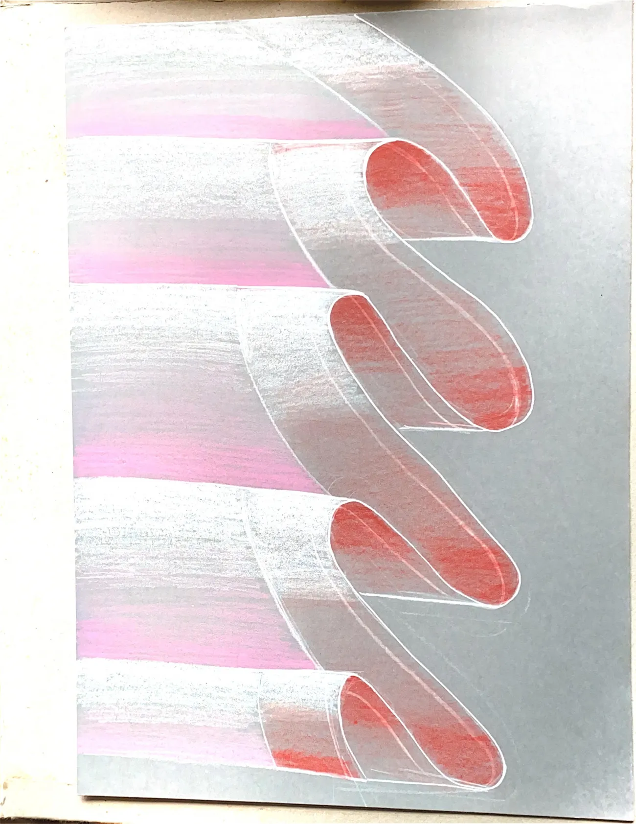 Étude de plis d'un tissu rose