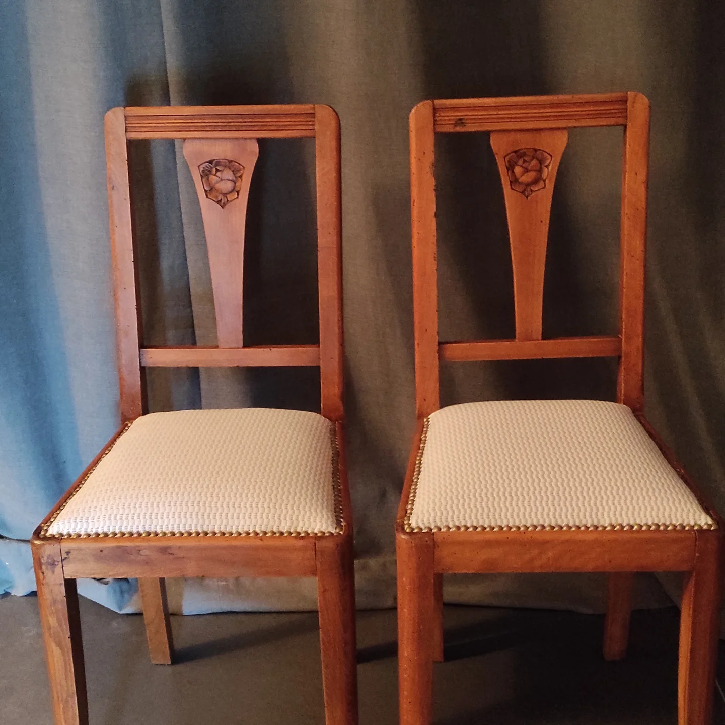 Banquette scandinave deux places, tissu écru